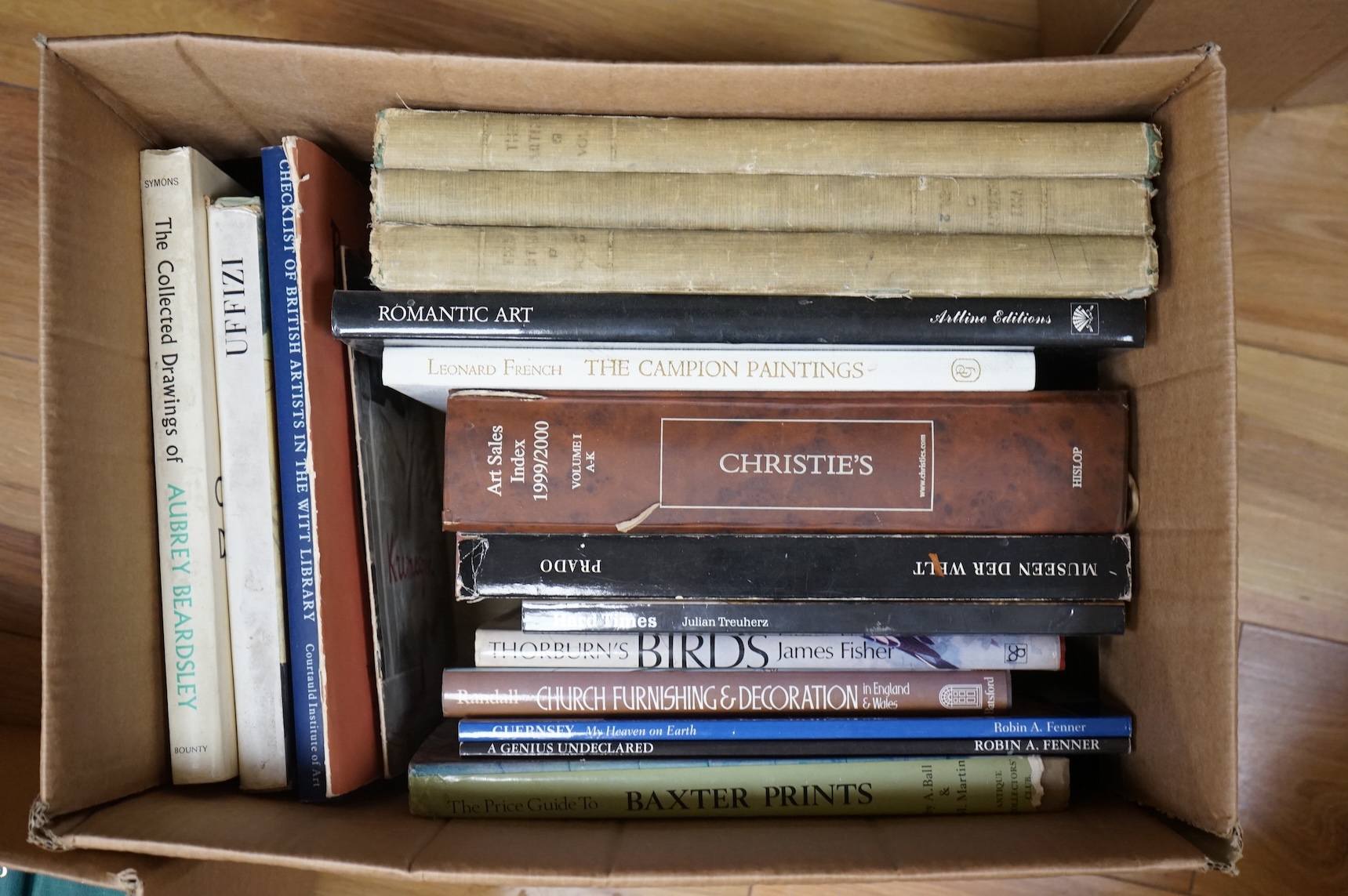 A large collection of mostly art reference books to include A Guide to Baxter Prints and Art Behind Barbed Wire